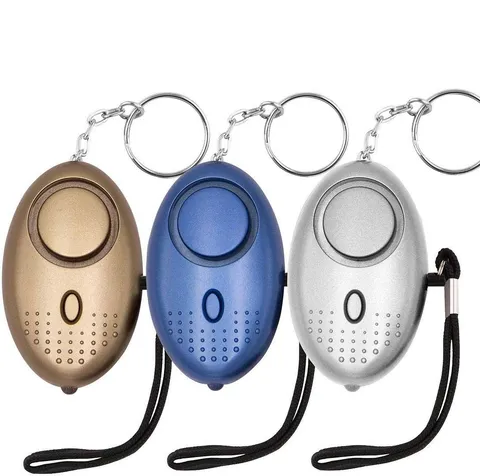 KOSIN Safe Sound Personal Alarm, 3 Pack 145DB Brown/Blue/Grey