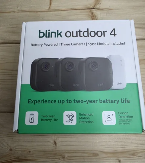 Blink Outdoor 4, (4th Gen 2025) Wireless 3 Camera Security System + Sync Module