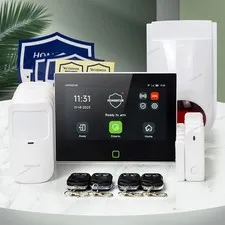 HOMSECUR Wireless WIFI 4G 2G LCD Home House 7" Alarm System+Wireless Flash Siren