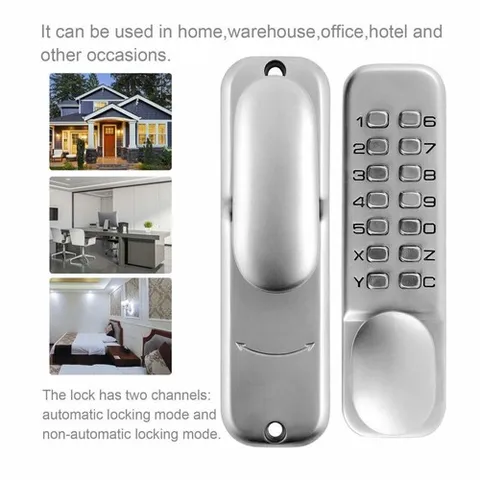 Lock Door Mechanical Digital Gate Code Set Button Waterproof Keyless Keypad ๑