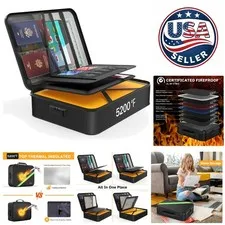 Luxury Fireproof 5200℉ Document Organizer - Waterproof Storage Box with Lock