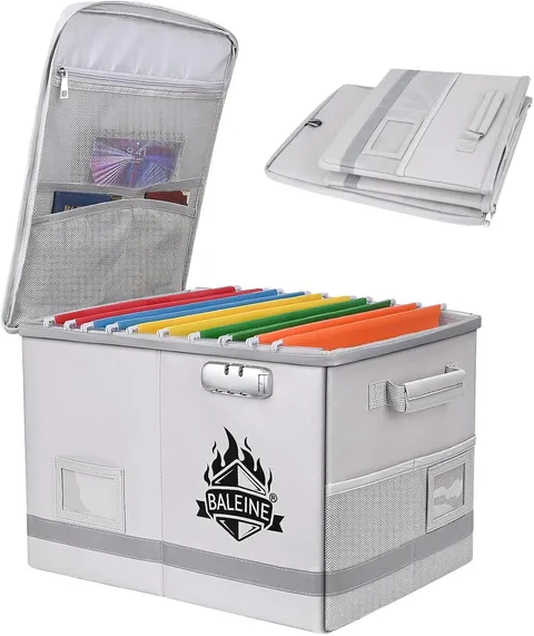 Fireproof Document Box with Lock, Portable Fireproof Document Bag Waterproof Fir