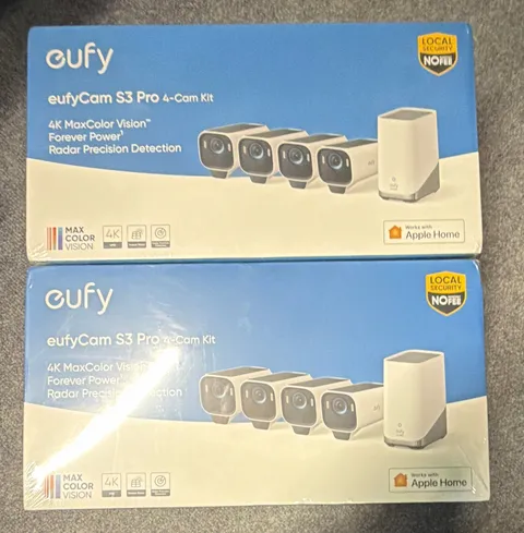 eufy eufyCam S3 Pro 4-Cam Kit 4K Wireless Wi-Fi Indoor/Outdoor Apple Home