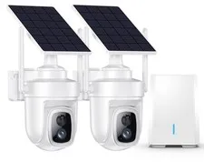 4K Security Cameras Wireless Outdoor with local storage 2 Cam kit, white