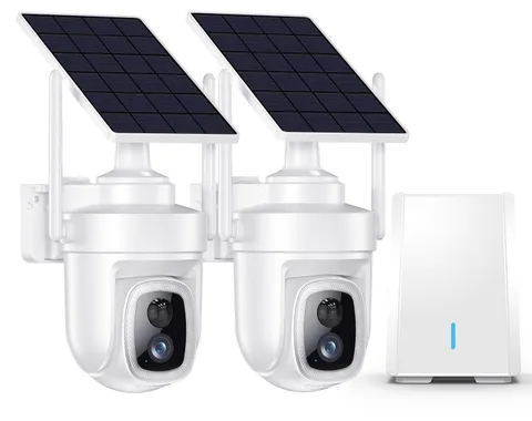 4K Security Cameras Wireless Outdoor with local storage 2 Cam kit, white