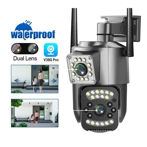 Outdoor Wireless WiFi IP Camera V380 Pro APP Control Dual Lens PTZ Security Cam%