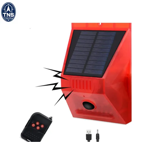 Solar Outdoor Motion Sensor Alarm 130db Loud Siren Remote 4 Modes