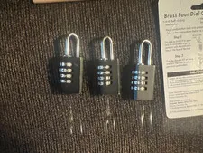 3 - Franzis Vintage  Solid Brass Resettable Combo Locks