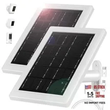 Ring Camera Solar Panel Charger, 5V 3.5W Solar Charger Compatible White 2 Pack