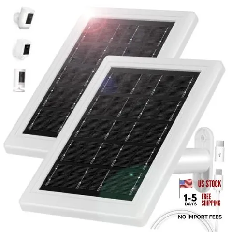 Ring Camera Solar Panel Charger, 5V 3.5W Solar Charger Compatible White 2 Pack