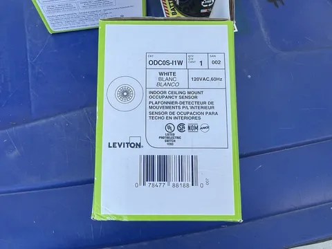 Leviton ODC0S-I1W Self-Contained Ceiling-Mount Occupancy Sensor - Watt 120V