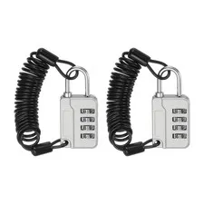 2 Pcs Combination Lock 4 Digit Locker Locks for Luggage Gym Files Cabinet Silver