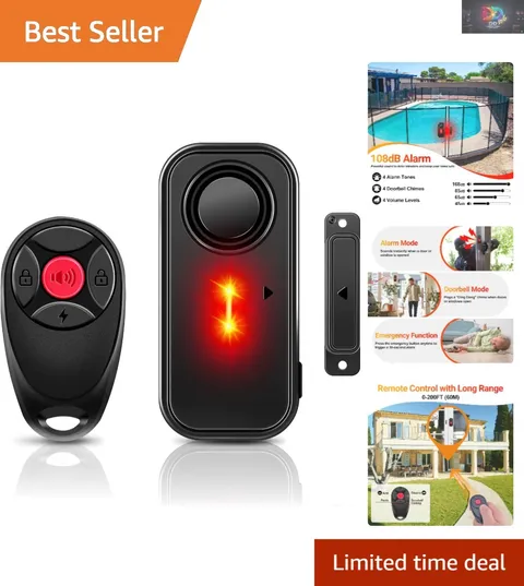 Ultra-Loud Wireless Door & Window Alarm with Remote & Emergency SOS