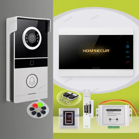 HOMSECUR HD Video Door Phone Call Intercom RFID Keyfobs Night Vision Door Unlock