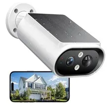 Alkivision Solar Security Cameras Wireless Outdoor - 2K Night Color Vision Camer