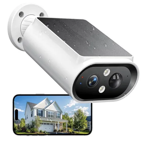 Alkivision Solar Security Cameras Wireless Outdoor - 2K Night Color Vision Camer