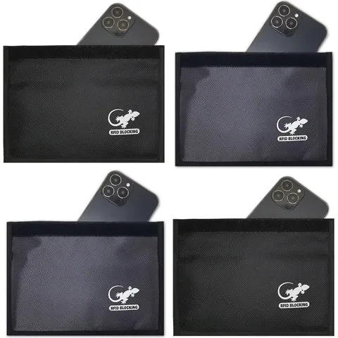 4 Faraday Bag Anti-Tracking GPS RFID Car Key Signal Blocker Wallet Shielding ...