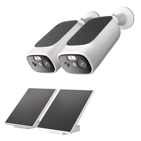 2Pack Solar Camera Outdoor for Home Security with Double Solar Panels support 5G
