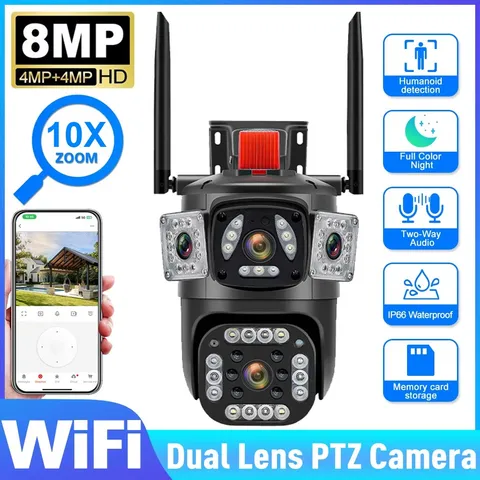 Outdoor Security Camera System Auto-Tracking Night Vision WiFi Surveillance LOT