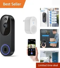 Smart Wireless Doorbell with Infrared Night Vision & Two-Way Audio Messaging