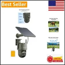 8MP Dual Lens Cellular Trail Camera with 360° Pan & Tilt - No Wi-Fi Needed