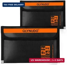 Portable Fireproof Money Envelopes for Cash and Document (8x5", Inside/External