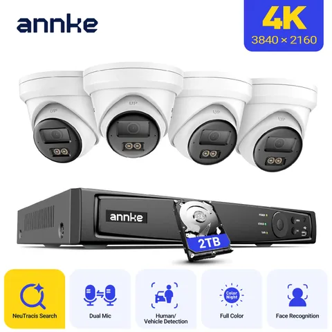 ANNKE 8CH NVR 4K Dual Audio POE Security Camera System NeuTracis AI Video Search