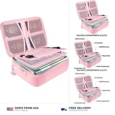 BALEINE Fireproof Document Box with Lock, Portable Fireproof Document Bag Wat...
