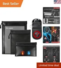 Ultimate Protection Bundle: 4 Waterproof Fireproof Document Bags & Faraday Pouch
