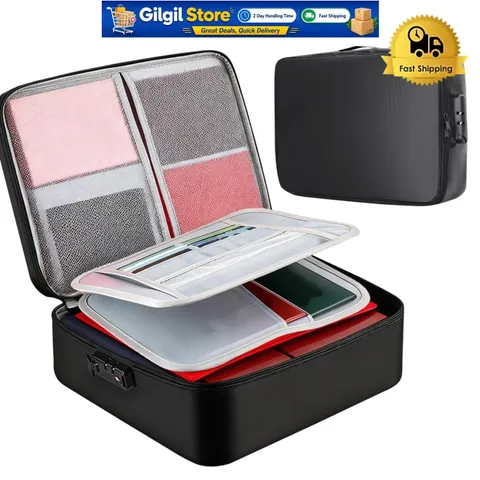 Compact Fireproof Document Organizer with Secure Lock - Lightweight & Versatile