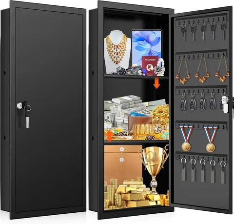 31.5" Tall Wall Safes Between the Studs W/ 2 Removable Shelf Lockable Hidden