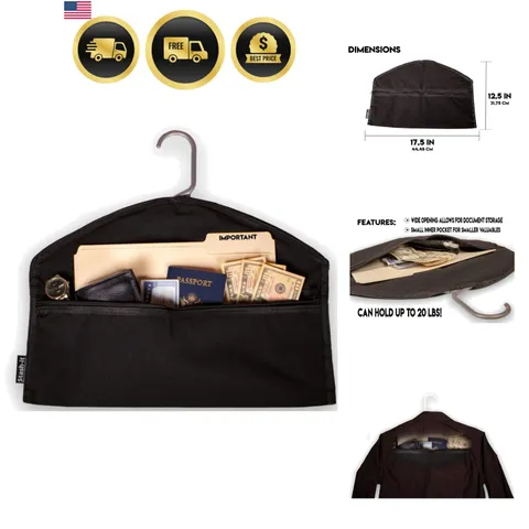 Hanger Safe Concealed Storage Hidden Pocket Travel Security Discreet