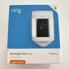 Ring Spotlight Cam Plus Outdoor  Wireless 1080p Battery Camera White New Sealed