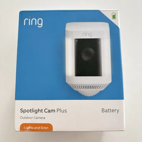 Ring Spotlight Cam Plus Outdoor  Wireless 1080p Battery Camera White New Sealed