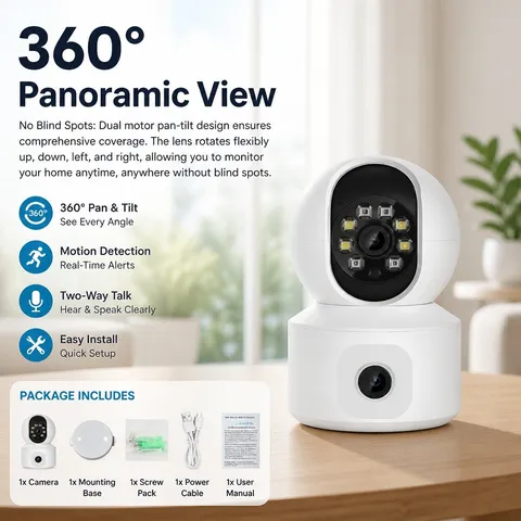 1x Smart WiFi Camera 1080P HD Two-Way Audio Fits Indoor Use Easy Setup Wireless