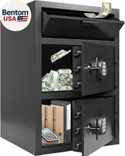 9.5 CUB Drop Safe Heavy Duty Dual Door Safe Box Fireproof Waterproof Money Safes