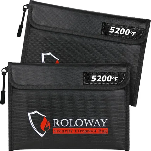 Fireproof Bag (9.6 X 6.6 Inches) 5200℉ Heat Insulated, Fireproof Money Bag with