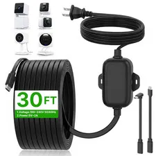 25FT Outdoor Power Adapter for WYZE Cam Pan V4/ V3/ Duo Cam Pan, Cam V4/ V3/ Cam