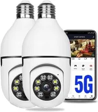 2PCS 360 Degree Security Cameras Wireless Outdoor, 2.4GHz & 5GHz WiFi Light B...