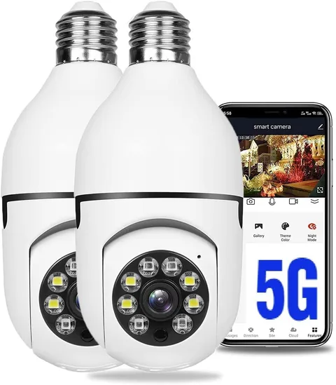 2PCS 360 Degree Security Cameras Wireless Outdoor, 2.4GHz & 5GHz WiFi Light B...
