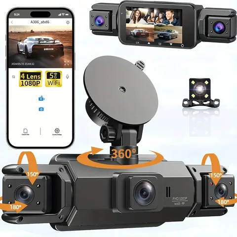 dashcam 4 channels wifi car dvr dashboard cameras for car way back box parking m