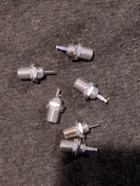 Lot of 6  F-61 CHASSIS PANEL MOUNT CONNECTOR - USA Seller VINTAGE TV 