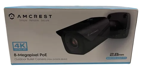 Amcrest IP8M-2496EB-28MM 4K 8MP PoE Outdoor Weatherproof Bullet IP Camera Black