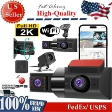 3 Lens DVR Car 2K Dash Cam WiFi GPS Track Dash Camera Video Recorder G-sensor