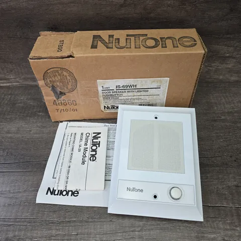 New Old Stock NuTone IS-69WH White Door Speaker w/ Lighted Push Button 
