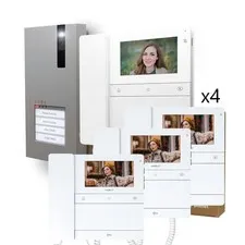 2-Wire Video Door Phone Kit for 4 Homes with SQUARE Plate and CHRONOS Monitor...