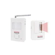 Dog Barking Alarm Motion Detector,Pir Wireless 1Sensor + 1Receiver, White 