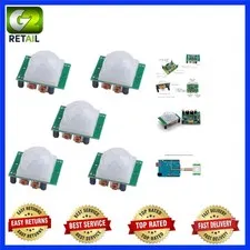 5pcs HC-SR501 PIR Motion Sensors for Arduino & Raspberry Pi - 21 Feet Range