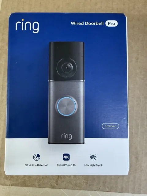 Ring Wired Doorbell Pro (3rd Gen) Retinal 4K New+ Sealed
