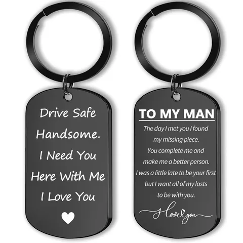 Fathers Day Gift for Husband - Drive Safe Keychain for Men Him Boyfriend, Ann...